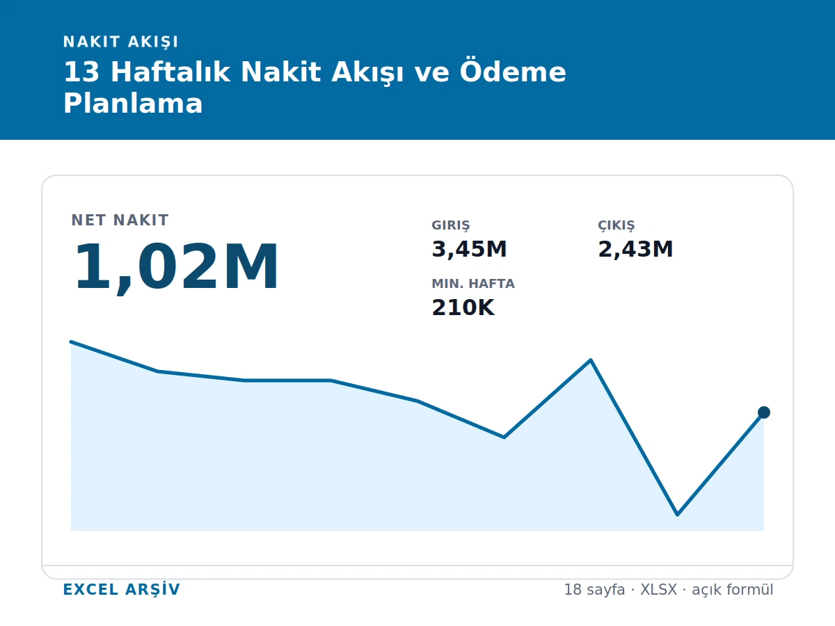13 Haftalık Nakit Akışı ve Ödeme Planlama Sistemi ürün görseli